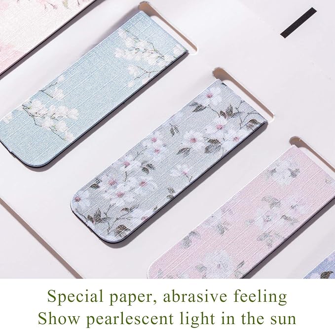 Chinco 10 Pieces Magnetic Bookmarks Magnet Page Markers Assorted Book Markers Set for Students Reading Gifts for Christmas (Floral)