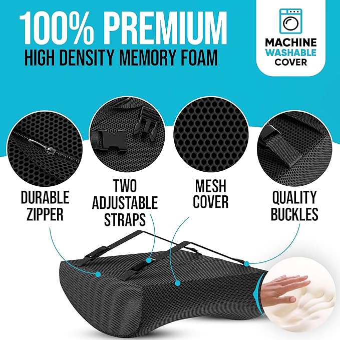 FORTEM Seat Cushion and Lumbar Support for Office Chair, Desk Chair Cushion, Memory Foam Office Chair Cushion, Non Slip Sitting and Back Pillow for Gaming, Car Seat Cushion, Chair Pad, XL