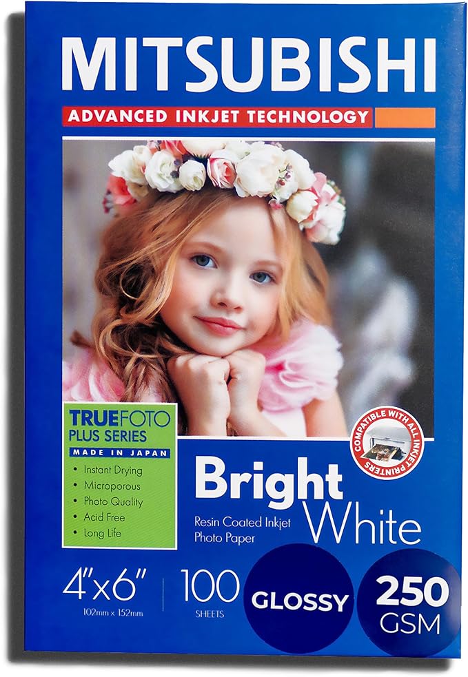 Premium Resin Coated 4X6 Photo Paper for Vibrant Photo Prints - Waterproof, Thick, Heavy, Fade Resistant, Instant Dry, Long Lasting 4R Photo Papers for Stunning Results (Gloss, 4X6)