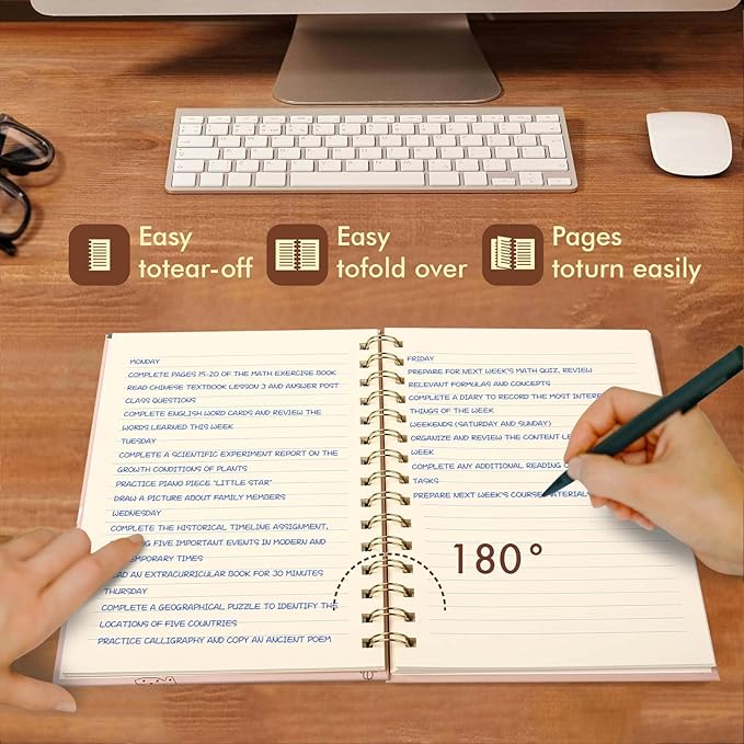 Lined Spiral Notebook College Ruled A5 Journal Book for Note Taking, 160 Pages Writing Journal for Office and Home School Supplies 5.8x8.2 inch - Pink Life