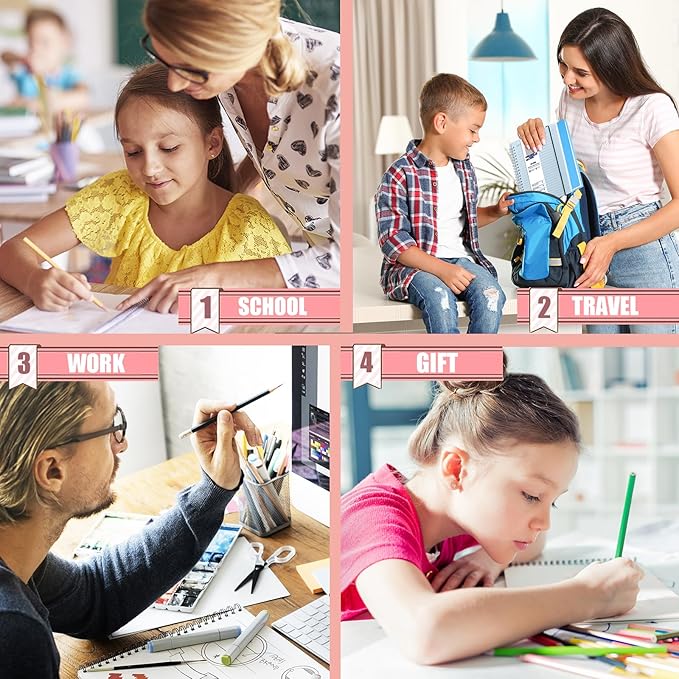 4 Pack Dot Notebook, 5.9 x 8.3 Inches Spiral Notebooks for Work, School and Journal with 110 GSM Journal Dotted Paper, Small Notebook with 80 Sheets/160 Pages, Hardcover Dot Journal Notebook