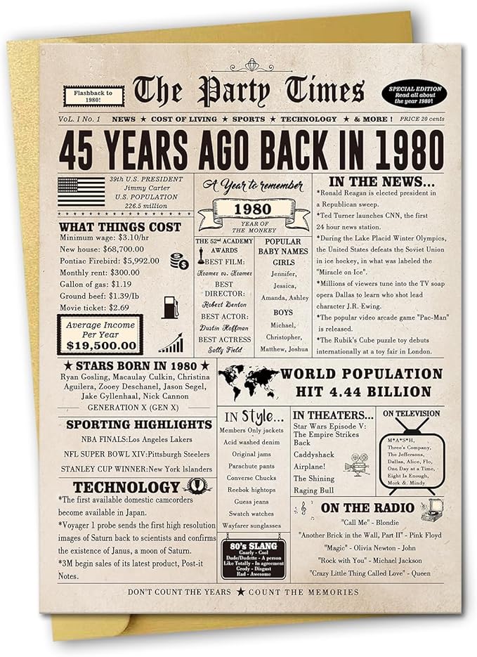 Ziwenhu Jumbo 45th Birthday Gift for Women Men,Happy 45 Year Old Birthday Card for Husband Wife,45th Birthday Gift Idea for Him Her,45th Birthday Decorations