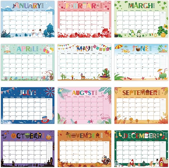 GuassLee Desk Calendar 2025, Monthly Calendar 2025, 18-Month School Year Calendar, 2025 Jan - 2026 Jun, 17"x11.5" Large Desk Planner with Corner Protectors, Ample Blocks ＆ Notes for Home Office