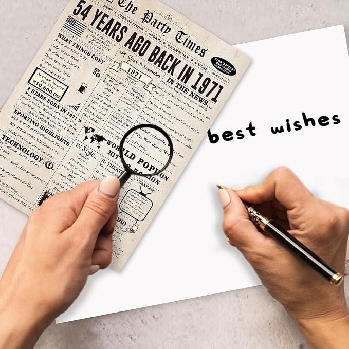 Funny 54th Birthday Card for Her Him, Retro 54th Birthday Decorations for Women Men Mom Dad, Large 54 Years Old Bday Gift Ideas