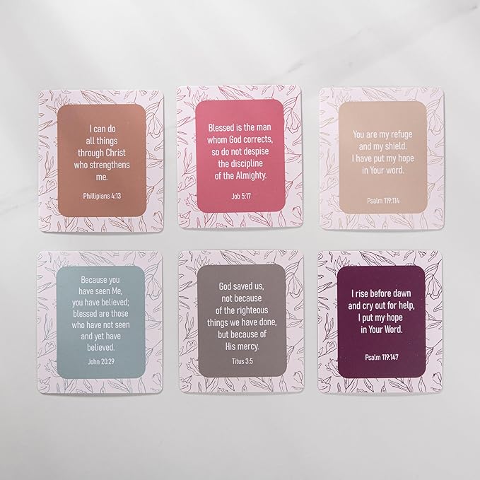 DIVERSEBEE Bible Verse Cards, 60 Unique, Assorted Mini Scripture Encouragement Motivational Inspirational Prayer Cards, Christian Bible Gifts (Delicate)