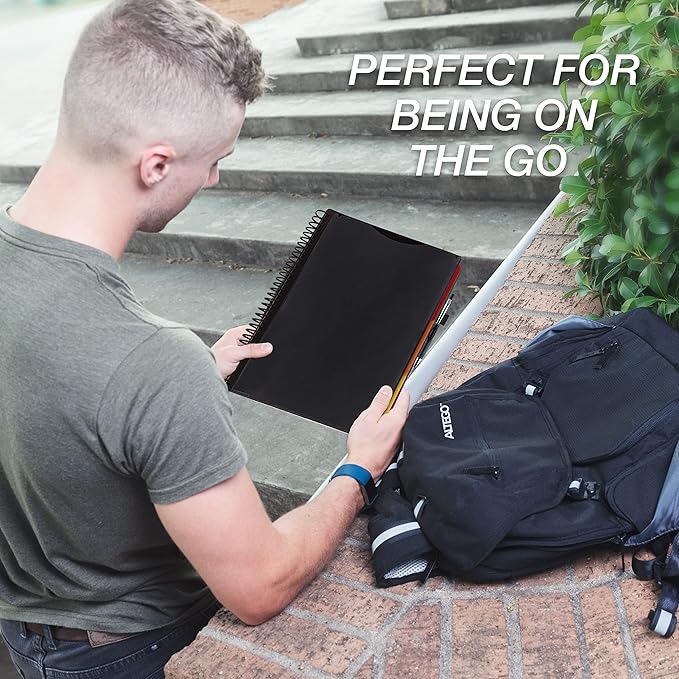 Samsill 2 Pack Deluxe 24 Pocket Spiral Project Organizer with Refillable Notepad, Customizable Front Cover, 12 Dividers with Erasable Write-On Tabs in Assorted Colors, Plastic Folders with Pockets