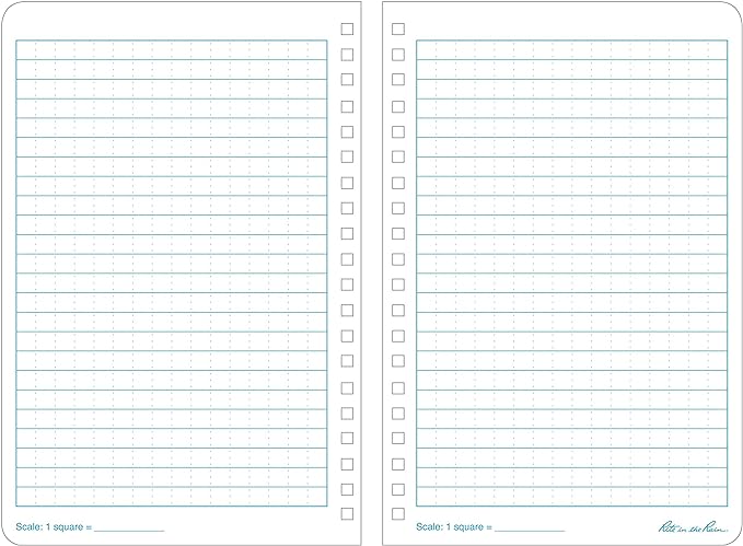 Rite in the Rain Weatherproof Side Spiral Notebook, 4.875" x 7", Blue Cover, Universal Pattern, 3 Pack (No. 273L3)
