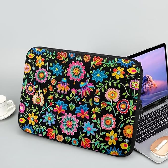 Colorful Flower Lap Top Case for Women Girls 10 inch Laptop Sleeve Portable Computer Sleeve Bag Portable Laptop Protector with Multiple Uses Ideal Gifts for Women Girls Tablet Bag