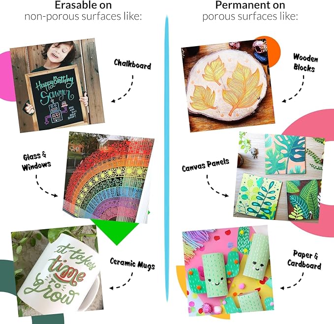 Vintage Liquid Chalk Markers for Chalkboard Signs, Blackboard, Window, Label, Bistro, Glass, Car - 10 Pack, 1mm