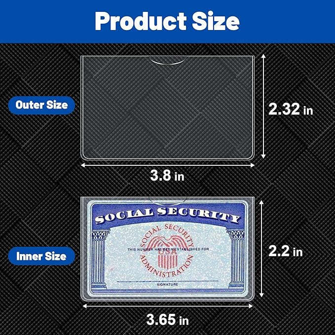 6 Pack Social Security Card Protector Sleeves/New Medicare Card Protector Sleeve/Credit Card Holder,24 Mil Soft Clear Card Sleeves for Waterproof SSN Card Protector/Credit Card Cover