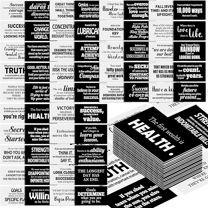 Jinei 300 Inspirational Affirmation Cards Positive Motivational Cards Small Mini Encouragement Quotes for Women Mother's Day Church(Famous Quotes)