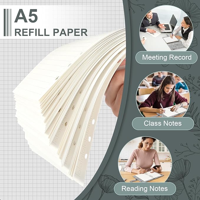 Toplive A5 Filler Paper To Do List, 6 Ring Planner Binder Inserts Paper Daily Checklist, A5 Loose Leaf Refill Paper 160 Sheets for A5 Notebook Budget Binder