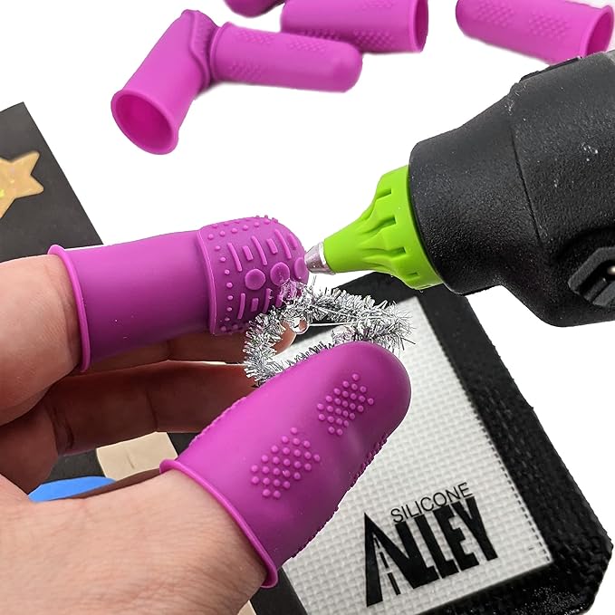 Finger Protectors | X-Thick Protection (3) - Medium Index | Standard Size Small (3) Medium (3) | Silicone Non-Stick Covers Hot Glue | Sewing | Wax Arts | Adhesives | Scrapbooking | Sticky Stuff