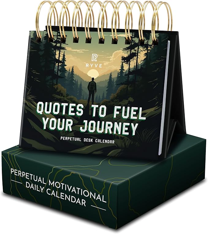 RYVE Motivational Calendar for Men - Daily Flip Calendar with 365+ Inspirational Quotes - Inspirational Gifts for Men, Office Decor for Men, Office Desk Accessories for Men, Office Gifts for Men