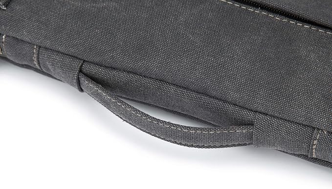 Kinmac 360° Cushion Protective Waterproof Canvas Laptop Case Bag Sleeve with Handle Compatible with LG Gram 16 inch and 15.6 inch-16 inch Laptop (Grey)