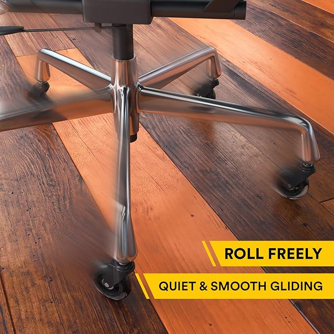 Office Chair Wheels for IKEA Chairs ONLY | Soft Rubber Computer Chair Caster Wheels Protect Your Hardwood Floors Better Than Any Office Chair Mat, Set of 5 Desk Chair Wheels, No Scratching or Marking.