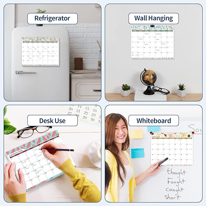 SUNEE Magnetic Calendar for Refrigerator from Now to June 2027 Wall Calendar, Fridge Calendar 3 Year Planner with Magnet for Monthly Program, 8.5"x11" Tearable Paper Calendar, Seasonal Color
