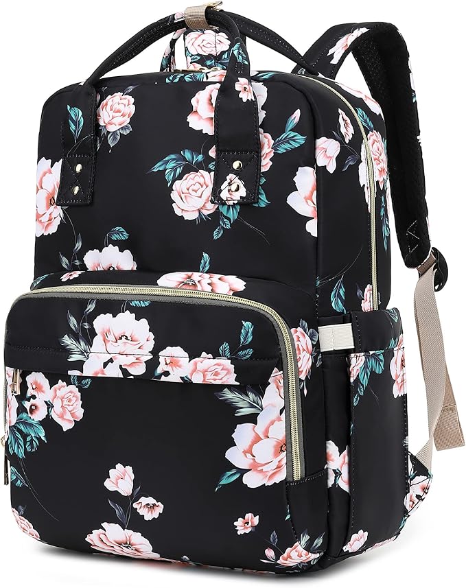 Floral Laptop Backpack College Bookbag School Backpack for Women Girls, Travel Backpack 15.6 Inch Computer Backpacks