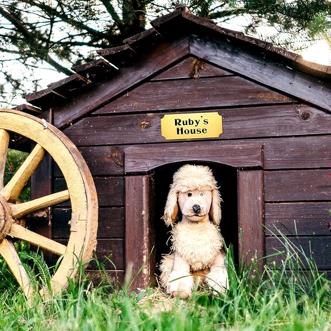 Therwen 30 Pcs Name Plates Laser Engraved Brushed Stainless Steel Plate Personalized Plaque Blank Custom Name Tag Frame Label with Adhesive Backing(Gold Notched Corner,6''x 2.5'')