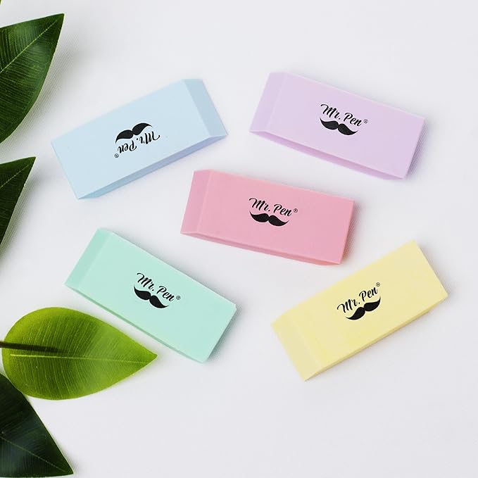 Mr. Pen- Erasers, 12 Pack, Yellow Pencil Eraser, Erasers for Pencils, Mr Pen Erasers, Erasers for School, Large Eraser, Block Erasers for School, Rubber Eraser, Large Erasers for School