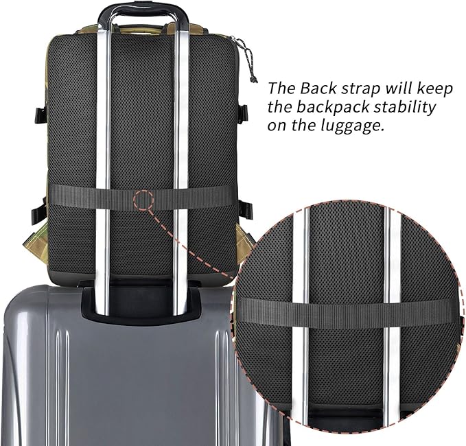 Underseat Carry-On Backpack Luggage Lightweight Casual Laptop Backpack MacBook Pro 16 Travel Gym Sport Daypack 21L, Green Camo