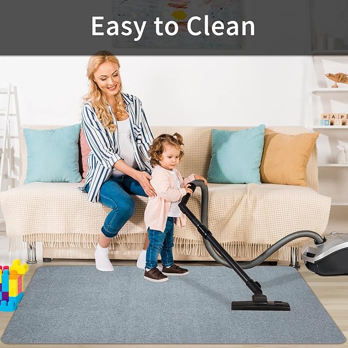 SHAREWIN Office Chair Mat for Hardwood/Tile Floor, 47"x36" Computer Gaming Chair Mat, Under Desk Low Pile Office Rug, Easy-Clean Floor Protector Mat, Dark Grey