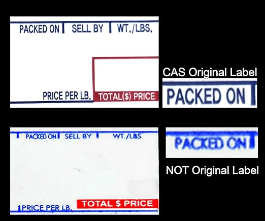 CAS LST-8000 Printing Scale Label, 58 x 30 mm, Non-UPC, 12 Rolls Per Case
