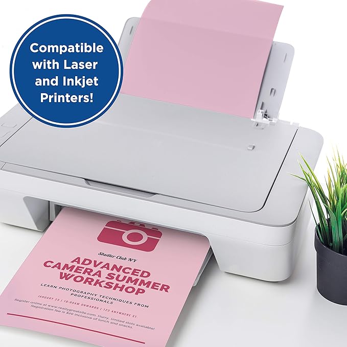 Printworks Pastel Paper, 20 lb, 5 Assorted Pastel Colors, 30% Recycled Color Printer Paper, SFI Certified, Perfect for School and Craft Projects, 100 Sheets, 8.5 x 11 Inch (00577) (Pack of 2)