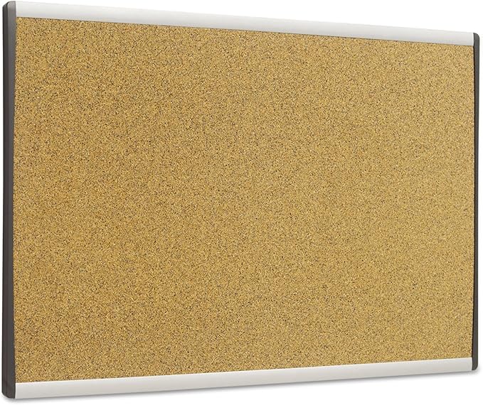 Quartet Bulletin Board, 24" x 14", Corkboard, Cubicle, Arc, Aluminum Frame (ARCB2414)