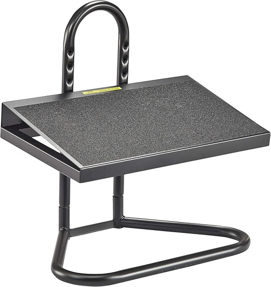 Safco Products 5124 Task Master Adjustable Footrest - 9 Position, Textured Platform, Tubular Steel - Relieve Pressure Points When Sitting or Standing in the Home, Office & Classroom
