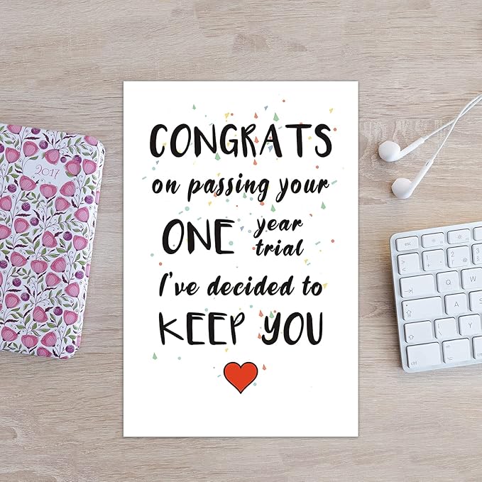 Ziwenhu 1 Year Anniversary for Boyfriend Gifts, Funny Anniversary Card for Boyfriend, Humorous One Year Anniversary Card for Girlfriend