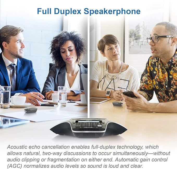 VTech VCS702 ErisStation DECT 6.0 Conference Phone with Two Wireless Mics Using Orbitlink Wireless Technology