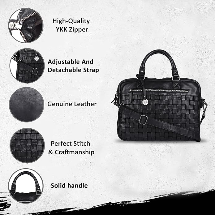 Genuine Leather Laptop Bag For Men 15 Inch, Messenger Bag For Women