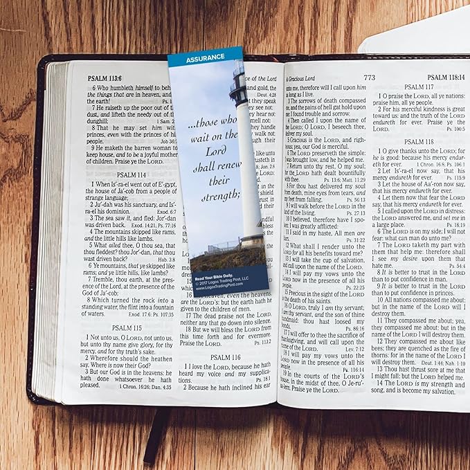 Christian Bookmark with Bible Verse, Pack of 25, Assurance Themed, Those Who Wait on the Lord Shall Renew Their Strength, Isaiah 40:30-31