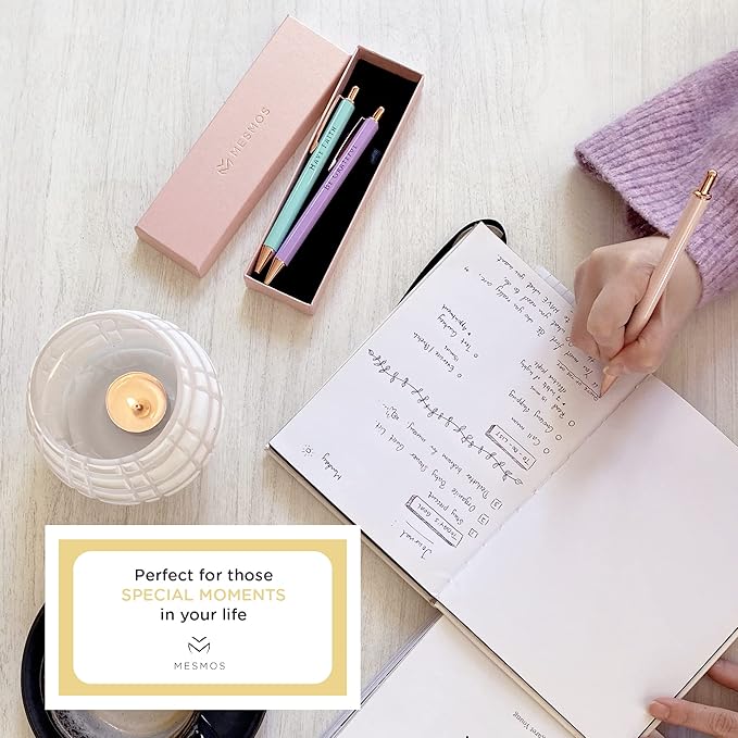 MESMOS Pastel Pens, Christian Gifts, Religious Gifts for Women, Bible Pens No Bleed Through, Cool Fancy Pens for Women, Nurse Pens, Journaling Pens, Cute Pen Set, Luxury Pretty Pens, Chic Nice Pens