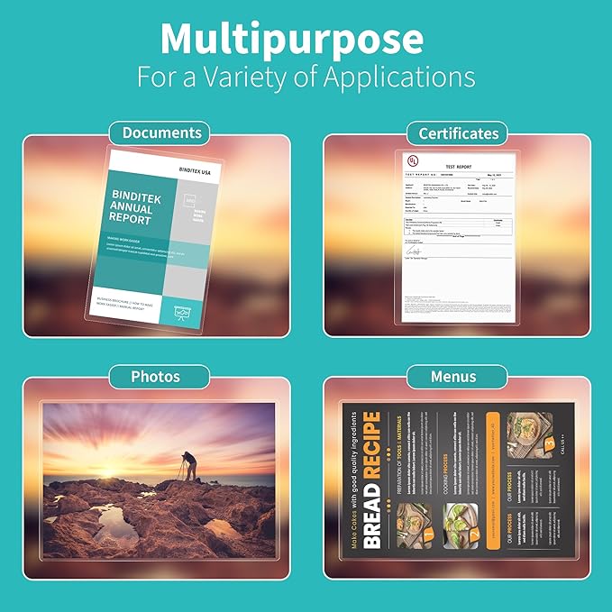 Binditek 200 Pack 5 Mil Thermal Laminating Pouches, 9x11.5 Inches Laminating Sheets, for Letter Size, Ultra Clear, Glossy, Hold 8.5x11 Inches, Heat Seal, School Office Supplies