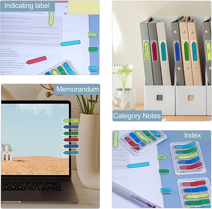 Golcellia 3 X 300 Tablets, Transparent Sticky Notes, Page Markers, Book Tabs, Sticky Note Tabs, Sticky Tabs, Page Tabs, Label Stickers, Arrow Flags, Pop-up Page Flags