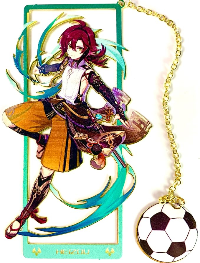 Genshin Impact Heizou Metal Bookmark - Anime Figure Merch with 3D Display Box - Birthday Gifts for Fans Friends Gamer Book Lovers - Zllada