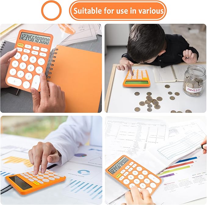 VEWINGL Standard Calculator 12 Digit,Desktop Large Display and Buttons,Calculator with Large LCD Display for Office,School, Home & Business Use,Automatic Sleep,with Battery