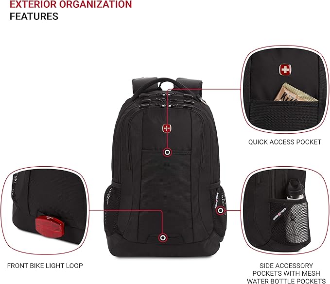 SwissGear Cecil 5505 Laptop Backpack, Black, 18-Inch