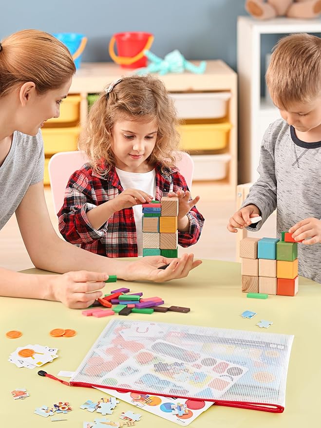 JARLINK 10 Pcs A3 Mesh Zipper Document Pouch, 10 Colors, Waterproof Plastic File Pouches for Organizing School and Office Supplies, Cosmetics, Travel Accessories