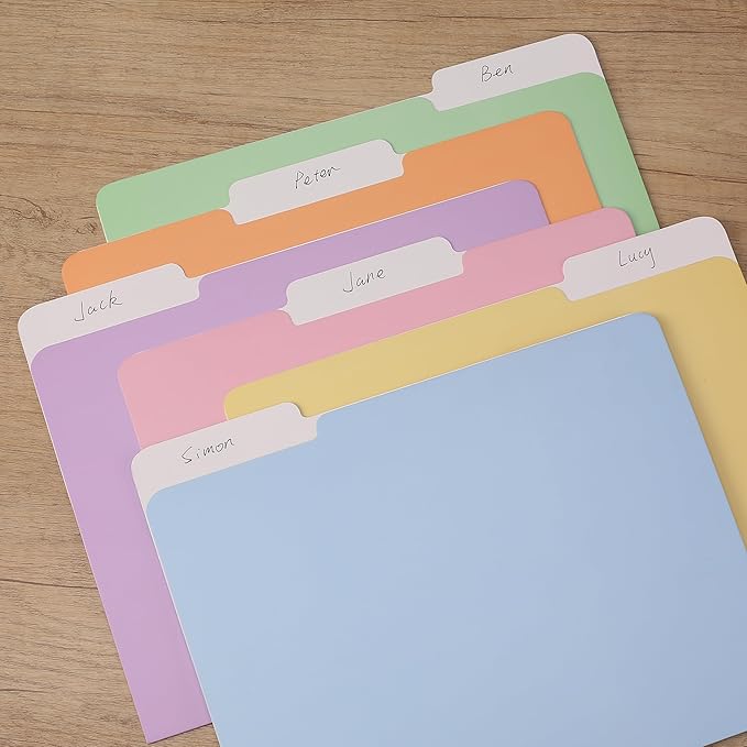 Mr. Pen- File Folders, 18 Pack, Pastel Colors, 1/3-Cut Tab, File Folders Letter Size, Colored File Folders, Office File Folder, Colored Folders, Office Supplies File Folders, File Folders with Tabs