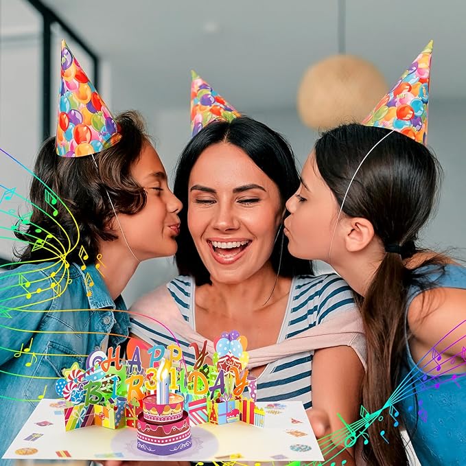Gumry 31ST Musical Birthday PopUp Card, Blowable Colorful Light Candle 3D Cards with Song, Applause Cheers Sound, Greeting Cards Birthday Gifts Decorations for Women Men Turning 31 Years Old