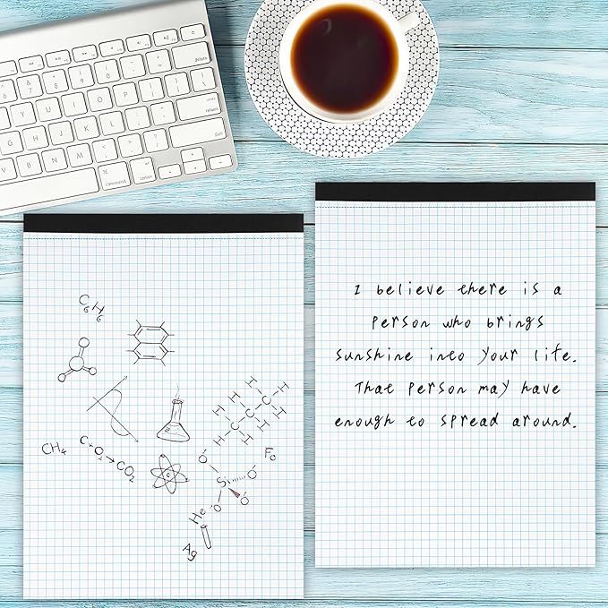 Grid Paper Notebook 8.5 X 11, 4x4 Graph Paper,-Sturdy Cardboard Backing, Graph Paper Pad for School, Office, Home, 70 Gsm Grid Paper, 2 Packs, 30 Sheets/Pad