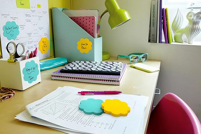 Post-it Notes, Daisy Shape, Assorted Colors, 2.6x2.6 in, 2 Pads, 75 Sheets/Pad (7350-DSY)