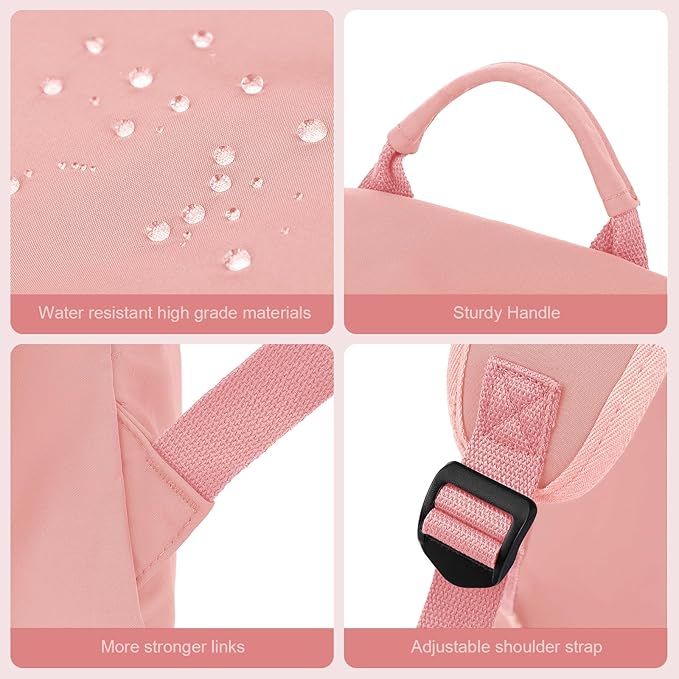 YGR Laptop Backpack for Women and Men, Waterproof Lightweight Travel Daily Rucksack Casual 15.6 inches Computer Bags for College, Pink