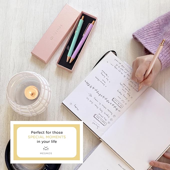 MESMOS 3pc Fancy Pen Set for Women, Thank You Gifts for Women, Stocking Stuffers, Teacher Christmas Gifts for Women, Boss Lady Office Gifts for Coworkers, Teacher Pens, Employee Appreciation Gifts