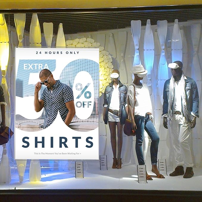 Acrylic Window Sign Holder 8.5 X 11 with 4 Suction Cups,Clear Acrylic Frames Glass Window Wall Mount,Advertising Signage Sign Holder for Mall, Office, Home, Store, Restaurant (12 Pack)