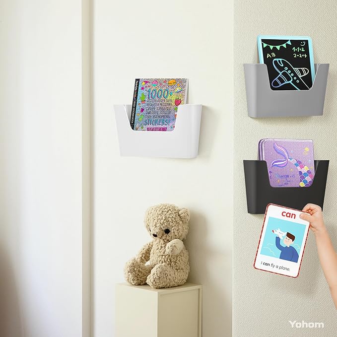 YOHOM No Drilling File Holders (Grey 3)