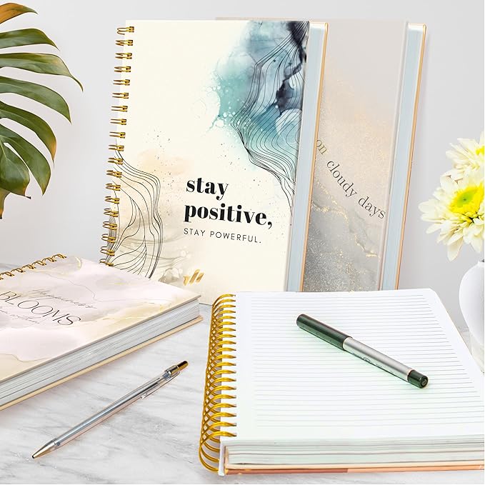 Hardcover Spiral Journal, 10.25" x 7.25", 300 Pages Large College Ruled Notebook for Women, Ideal for Writing, Journaling, Note-Taking, Work, School